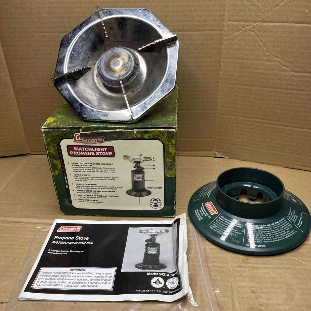 Coleman Matchlight Propane Stove 5431A700 Single Burner Camping Stove w Box